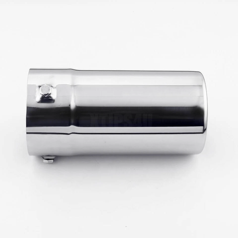 Stainless Steel Pencil Exhaust Tip 4.5" In 4.5" Round Rolled Out Straight Cut - Image 2 of 4