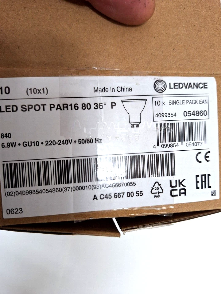 10x Osram LED Leuchtmittel Gu10 Warmweiß, 36°, 2700 k, 230 V, 6,9 W, 575 lm - Bild 4 von 4