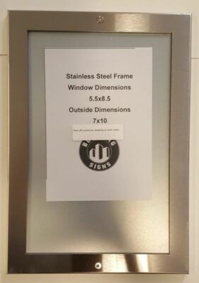 Elevator certificate frame 8.5'' x 5.5'' stainless Steel -REF24-1027