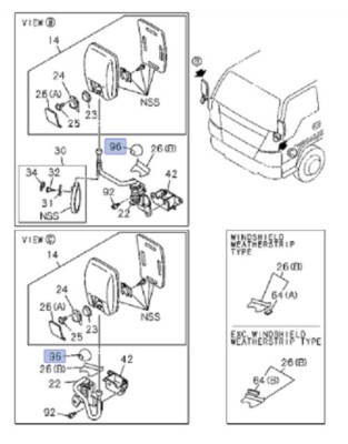 Mirror Stay Cap For Isuzu ELF NPR NPR-HD NQR 95-07 8975816312 | eBay