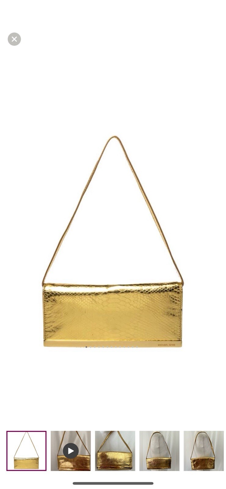 Michael Kors Metallic Gold Python Effect LeatherL… - image 1