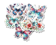 Butterfly Vinyl Stickers 3" For Laptops, Cups, Etc. Indoor, Water Resistant