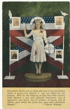 WWII   Miss Liberty & Servicemen’s Photos  * Daniel Webster Quote