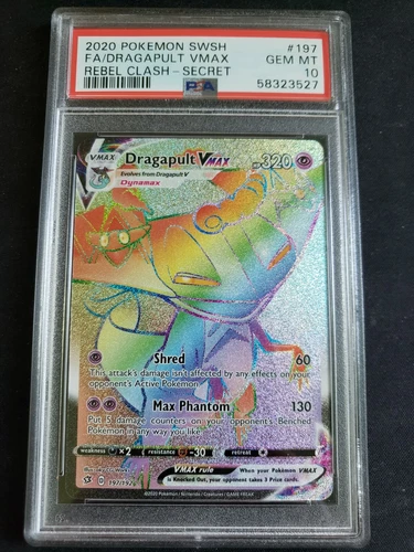 Pokemon Rebel Clash Dragapult VMax 197/192 PSA 10 (Secret/Rainbow Rare)