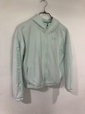 Under Armour Youth Large Girls Aqua Teal Sweatshirt Zip School Sports N4