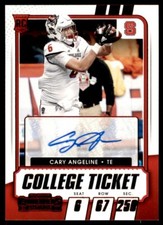 2021 Contenders Draft Picks Red College Ticket Auto Cary Angeline Rookie #17