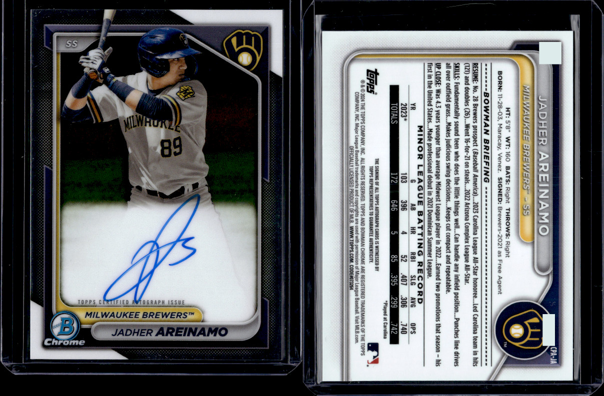 2024 Topps Bowman Baseball Chrome Prospect Auto #CPA-JA Jadher Areinamo