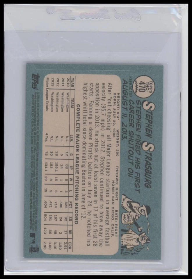 2014 Topps Heritage #THC-470 Stephen Strasburg Chrome Refractors #/565 - Image 2 of 2