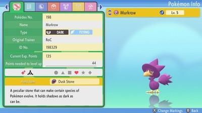 Pokemon Strahlender Diamant & Leuchtende Perle 6IV Shiny Murkrow MAX EVs