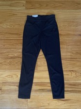 Hue Women  s Super Smooth Black Denim Leggings Size Small NWT 48