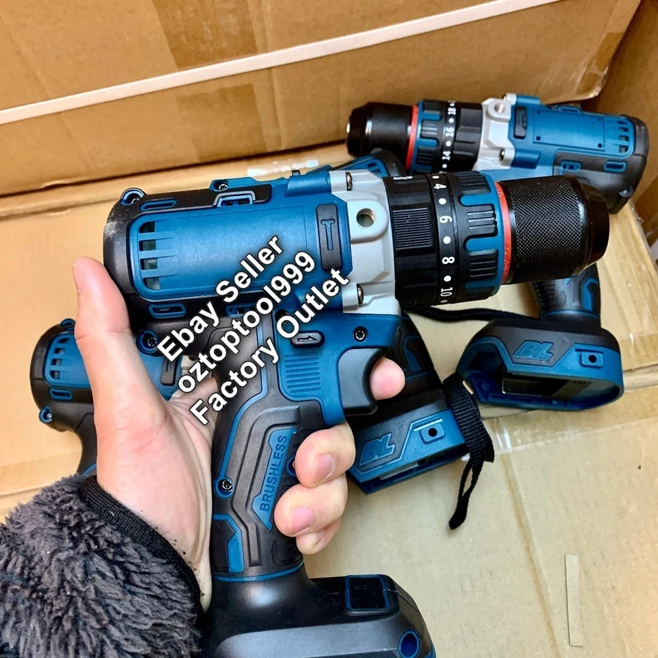 450Nm Brushless Cordless HEAVY DUTY Impact Hammer Drill For Makita 18V Battery - image 2 of 4
