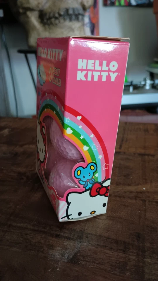 Paquete de 6 pelotas de golf Hello Kitty Sanrio rosa pálido nuevas en paquete Foto 2 de 4