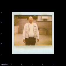 Old Polaroid Photo MAN STANDING OUTSIDE IN YARD