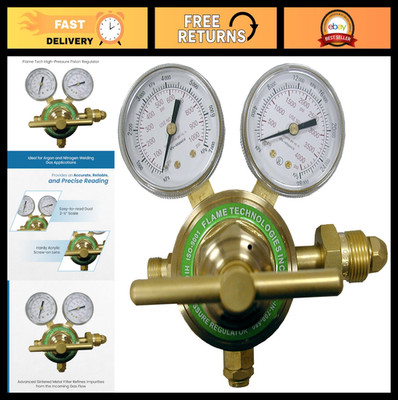High-Pressure Piston Regulator for Inert Gases - Nitrogen & Argon, Brass Body, D