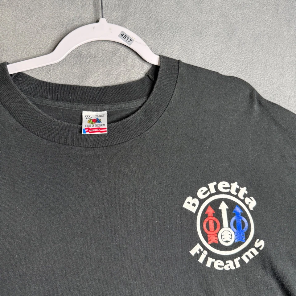 Vintage Beretta Firearms T Shirt fits 2XL (tag 3xl)Black Double Sided Logo - Image 2 of 4