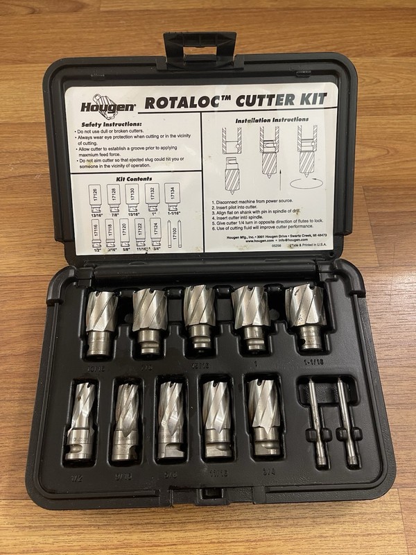 HOUGEN 17001 ROTALOC ANNULAR CUTTER KIT - FRACTIONAL Used Only 1 Time