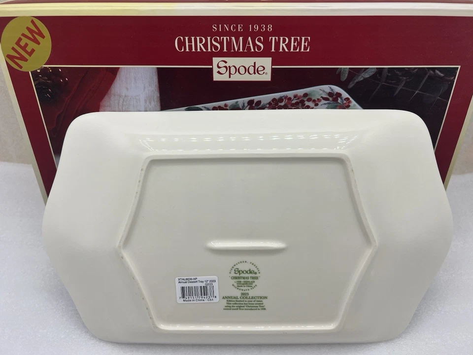 Spode Christmas Tree 2023 Annual Dessert Tray Ceramic 12in By Portmeirion NEW - Image 4 of 4