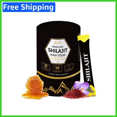 Saffron Infused Shilajit Honey Sticks - 30 Count for Enhanced Energy & Immunity
