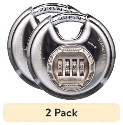 (2 pack Stainless Steel 80mm Discuss Combination Padlock W/ 1/2in Shackle