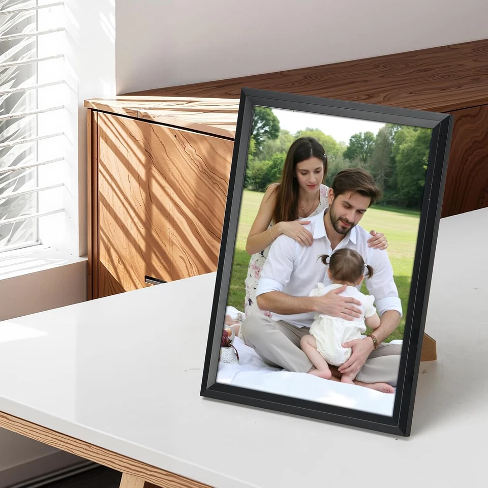 5X7 Picture Frame Set of 6, Display 4X6 Picture with Mat or 5X7 without Mat, Bla - Image 4 of 4