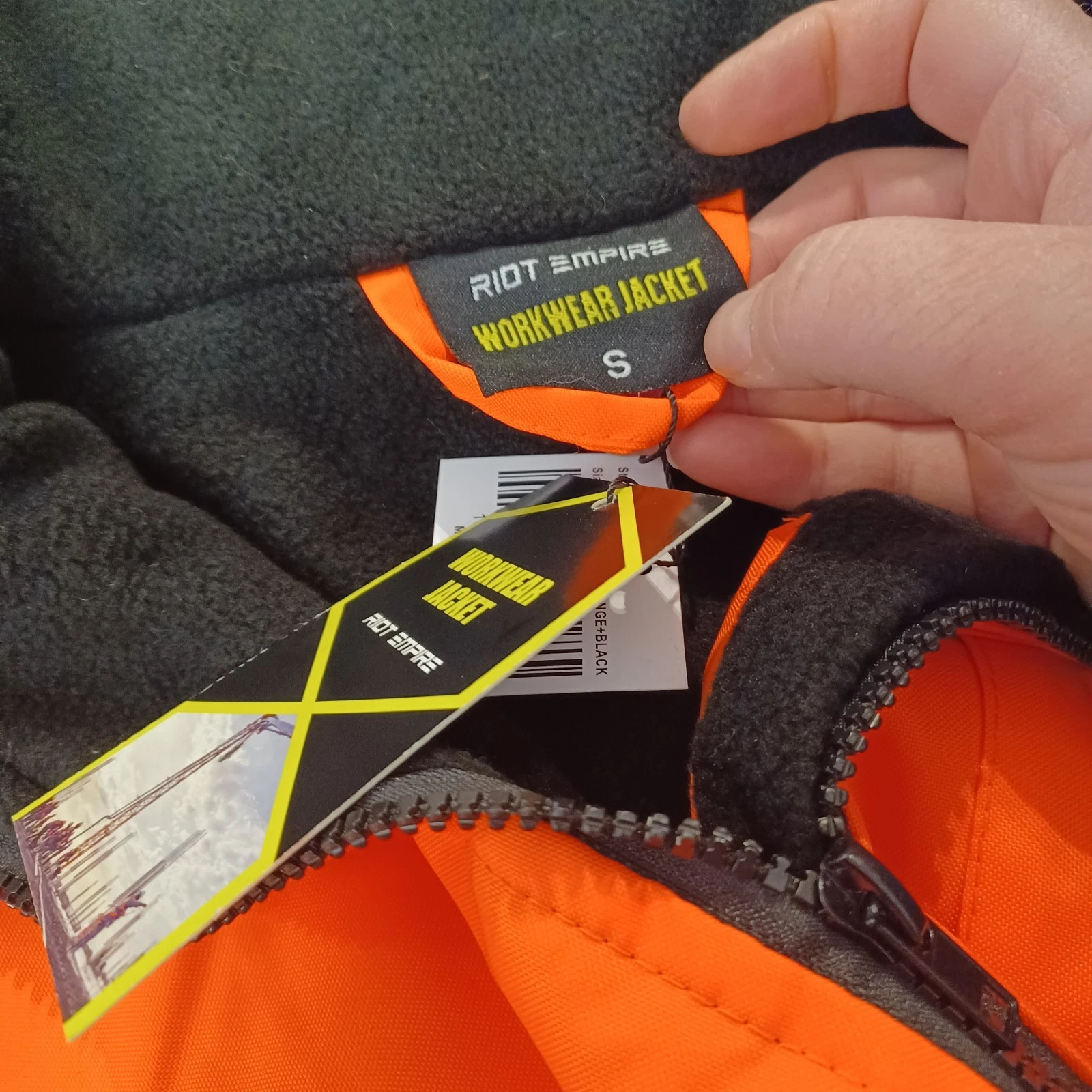 Riot Empire High Visablity Jacket 300yds Orange/Black Size Small NWT  image 3