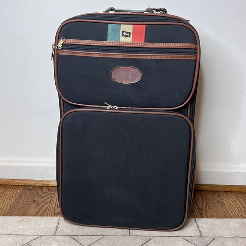 Vintage LARK Samsonite Suitcase 23” Black Upright Wheelie Rolling Luggage