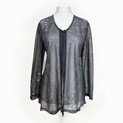SENSUAL SHINY SILVER TOP BLOUSE SHIRT LADYLIKE WOMEN UK 14 P2P 21  L29 
