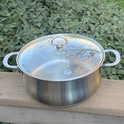 CHANTAL Stew Pot Saucepan 5 Qt Stainless Double Handle SLSA32-240 & Glass Lid