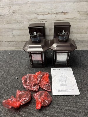 2PK OPAXIS Oil-Rubbed Bronze Motion Sensor Exterior Lighting Fixtures P816082BR