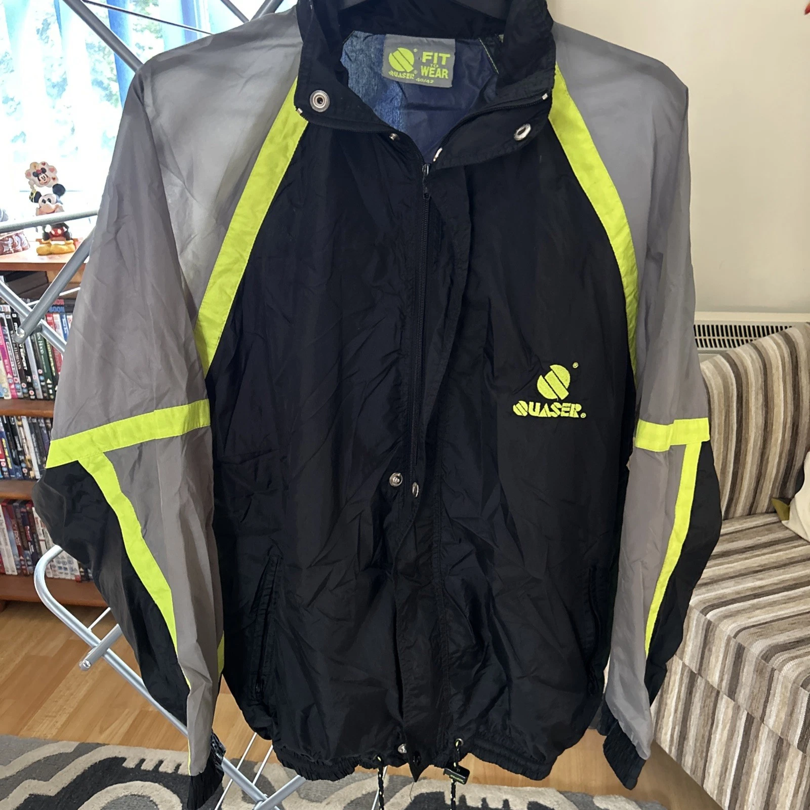 Vintage Quaser Neon / Grey / Black Fit To Wear Jacket 40/42 Large