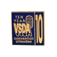 Vintage VSDA 10 Year Convention Attendee Lapel Pin Video Software Dealers Assoc