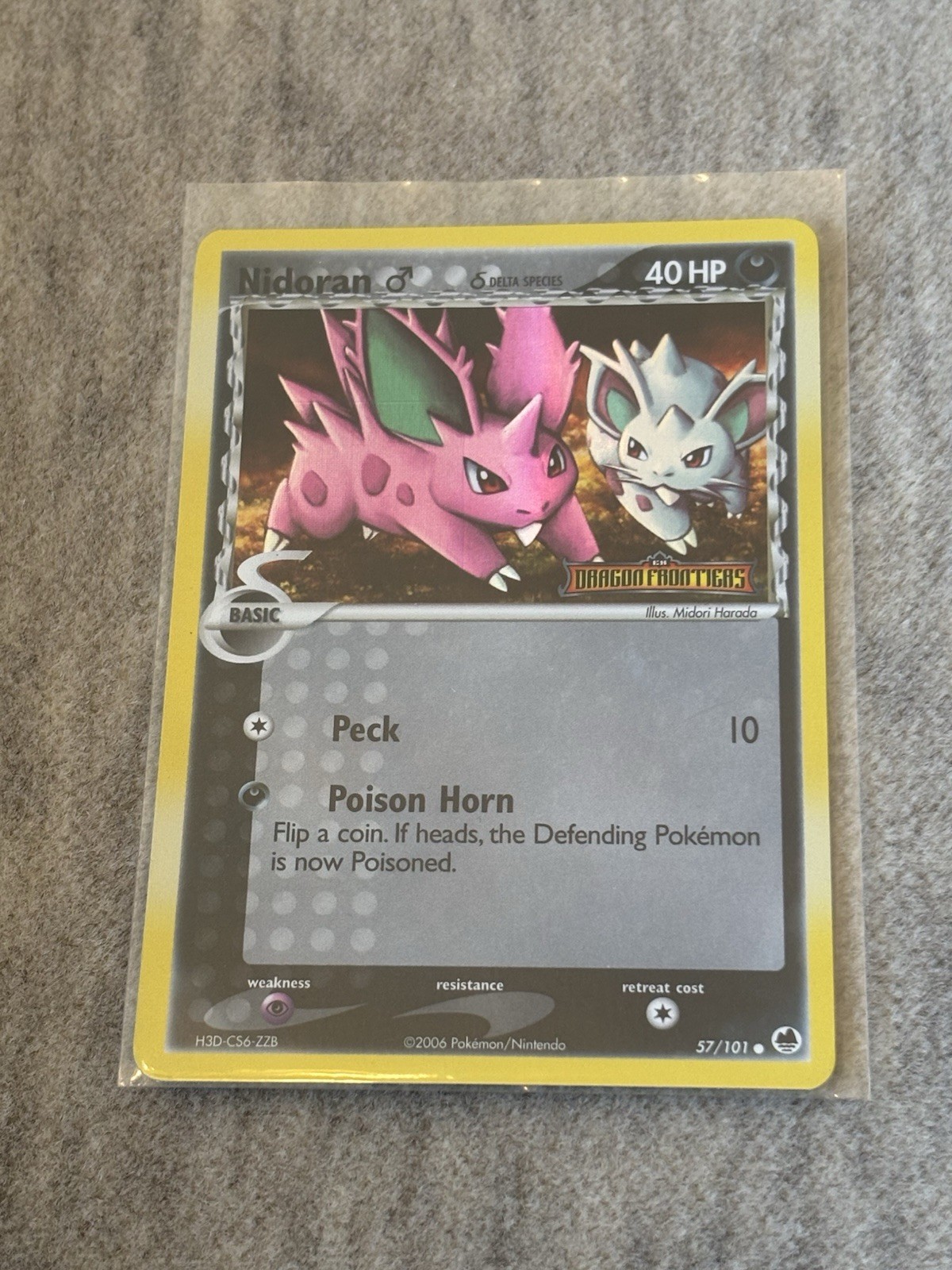 Pokemon Card TCG Nidoran M EX Dragon Frontiers 57/101 Reverse Holo Stamped LP-