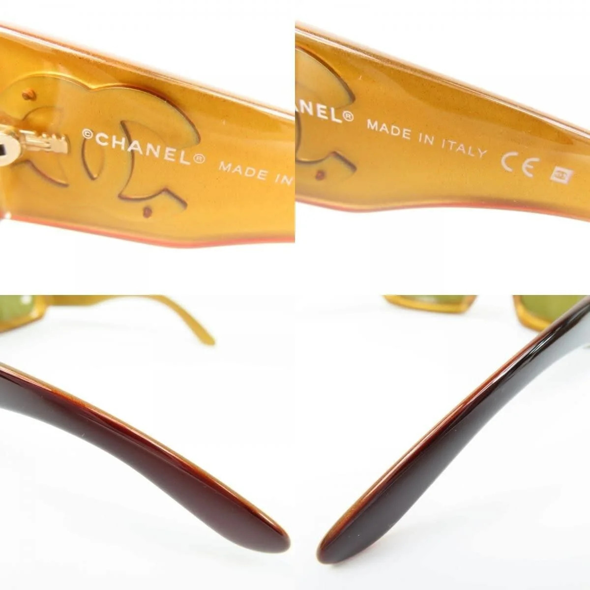 CHANEL CC Vintage Logo Mother of Pearl Sunglasses 6022-Q Brown