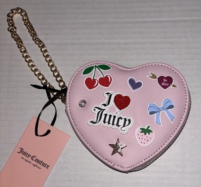 Juicy Couture Chiffon Pink All Things Juicy Faux Leather Heart Wallet Be Mine