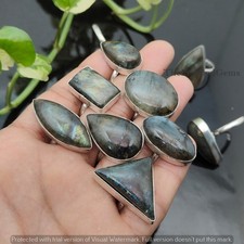 Fire Labradorite Statement Rings For Girls Handmade Silver Plated Jewelry Gift