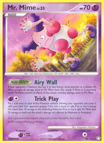 Pokemon Mr. Mime (30/140) Mysterious Treasures HP REVERSE HOLO