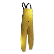 Webtex Rain Bib Overalls, 0.65 mm Thick, Heavy-Duty Ribbed PVC, Yellow, Large,