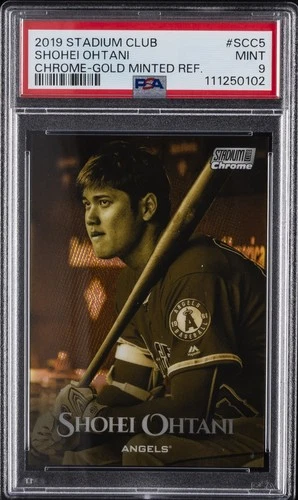 2019 STADIUM CLUB CHROME GOLD MINTED REFRACTOR #SCC5 SHOHEI OHTANI PSA 9