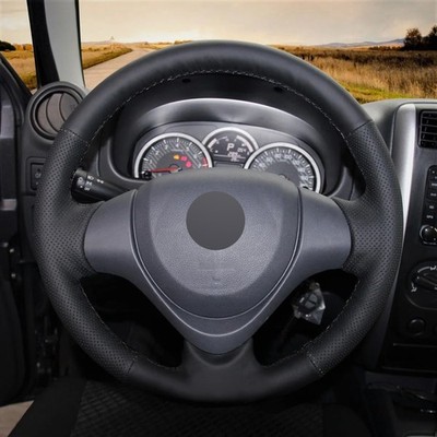 Alcantera Steering Wheel Cover Genuine Leather Wrap for SUZUKI JIMNY 2015-2018