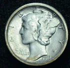 1918-D 10C Mercury Dime VF ~ 25360