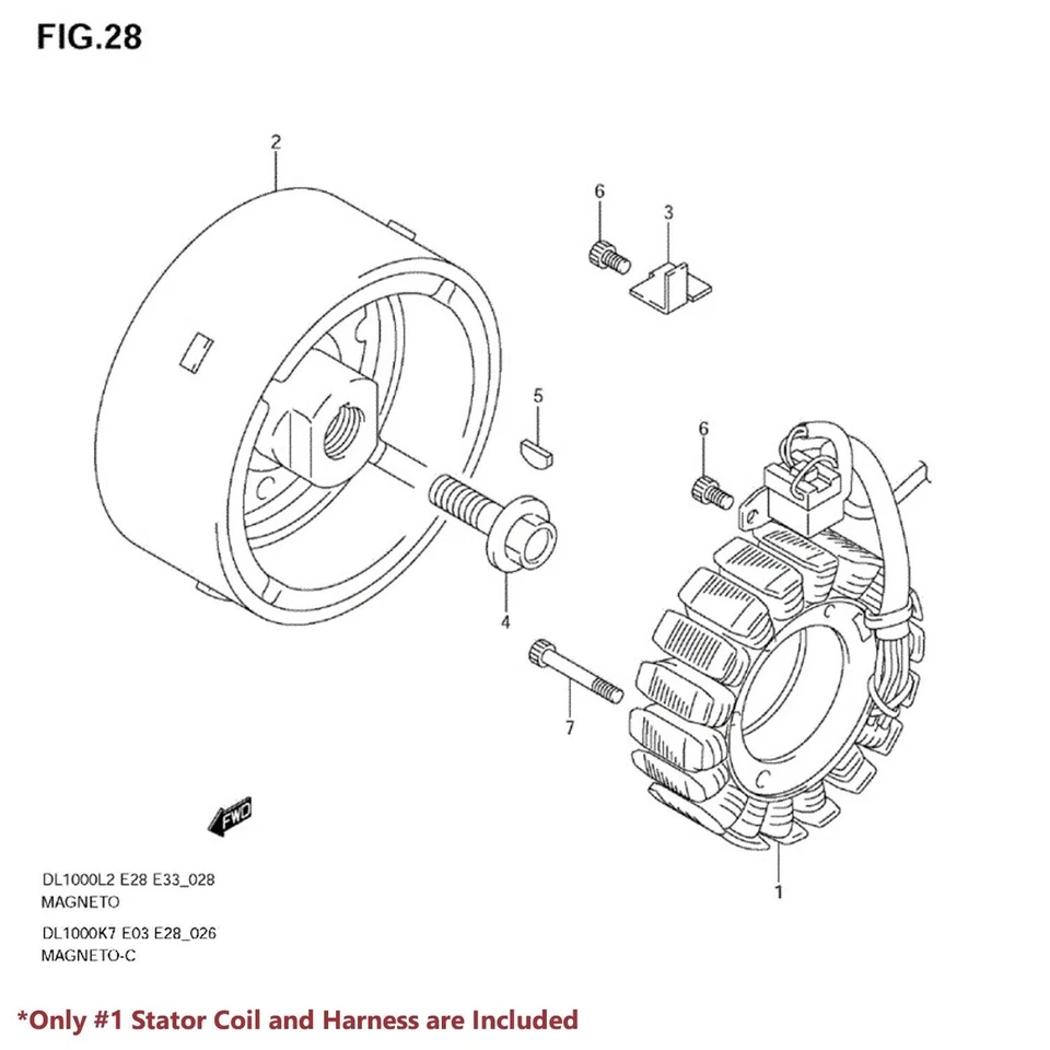 FOR 02-12 VSTROM 1000 MAGNETO COIL STATOR+VR VOLTAGE REGULATOR RECTIFIER+GASKET - Image 3 of 4