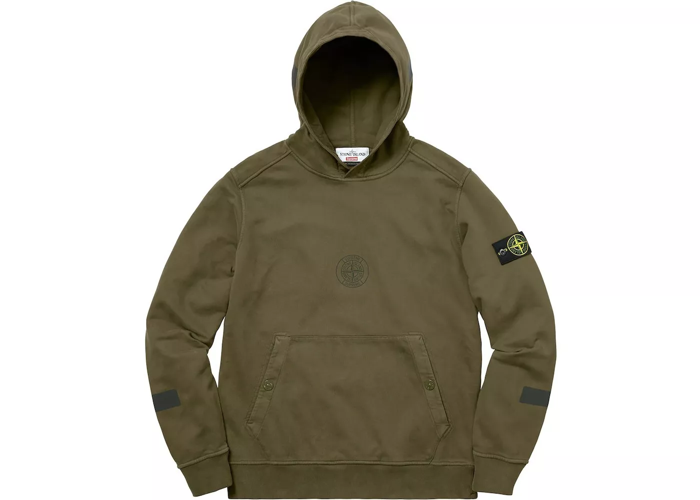 Sweat à capuche homme Stone Island X Supreme   Vert   Large