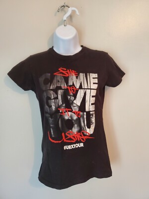 Womens Juniors Usher She Came To Give It To You Black T Shirt Size Small