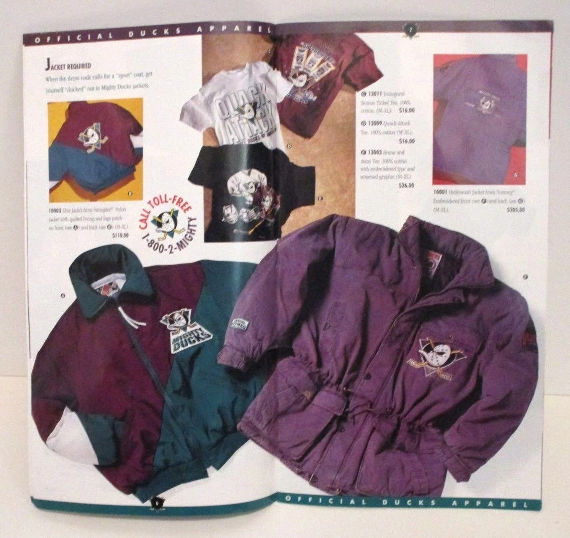 DISNEY MIGHTY DUCKS NHL HOCKEY TEAM MERCHANDISE CATALOG INAUGURAL