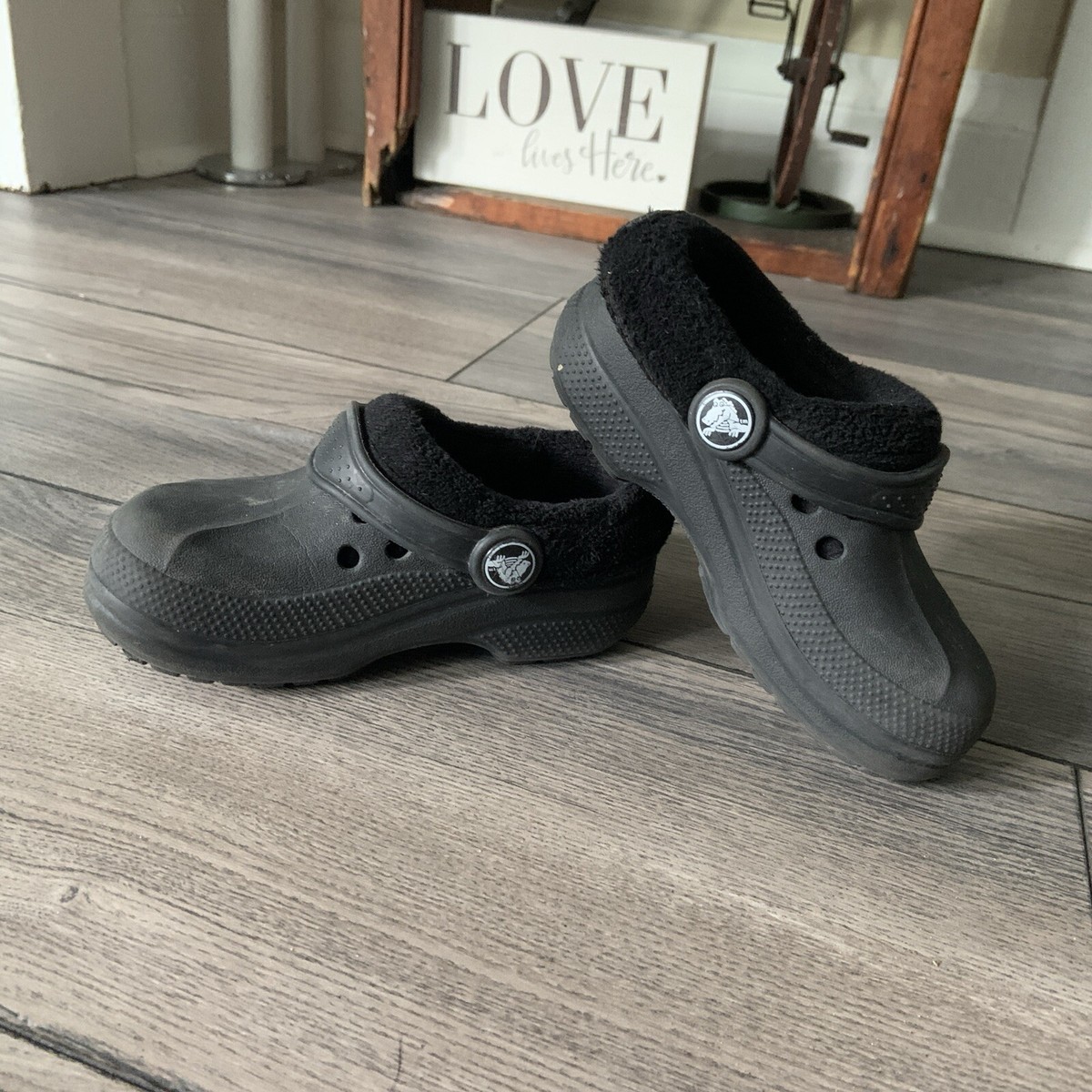 Black Crocs With Fur On Sale Crocs Kids Crocs Fur Lined Black