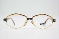 Vintage Persol Athena Gold Black Brown Square Eyeglass Frame