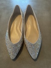 Betsey Johnson Sz 8 Jude Flats Rhinestone Jewels Glam Wedding Pointed aurora