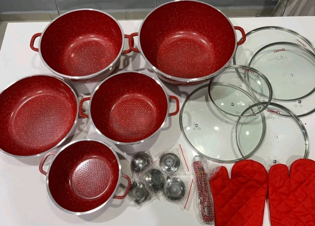 Nonstick Cookware Set, Kitchenware Pot Sets-12 Piece, Die-Cast Granite - Made In