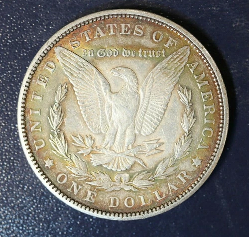 1900-P Morgan Silver Dollar - REVERSE 'BULLSEYE TONING!!!' - L1D43