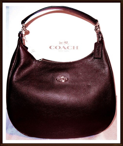 Coach Large Pebbled Leather Harley Hobo Shoulder Bag Oxblood 1 Red 2016